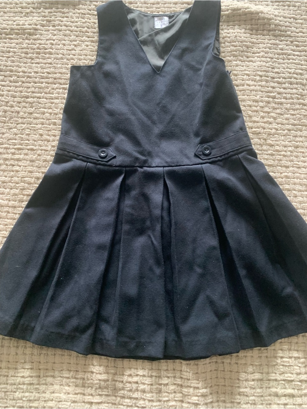 Girls Navy Pleated V-Neck Formal Dress - Classic School Style age 5
